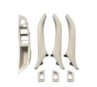 HGNMPGVVTZ Manijas interiores Para coche Porte intérieures 7PCS Set LHD RHD Poignée Intérieure De Porte en Cuir pour B&MW Série 5 F10 F11 F18 520i 523i 525i 528i 535i 2010-2017(Oyster,LHD)