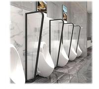 HGOuhK Kit de quincaillerie Privacy Screen Baffle,Wall Mounted Public Toilet Protection Divider,Tempered Glass Urinal Divider Screen Panel pour échelle de bibliothèque roulante(Black-c)