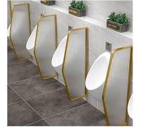 HGOuhK Kit de quincaillerie Urinal Privacy Divider Restroom Divider,Tempered Glass Panel Stainless Steel Frame,Wall-Mounted Screen Toilet Partition pour échelle de bibliothèque roulante(Gold-b)
