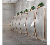 HGOuhK Kit de quincaillerie Urinal Privacy Divider Restroom Divider,Tempered Glass Panel Stainless Steel Frame,Wall-Mounted Screen Toilet Partition pour échelle de bibliothèque roulante(Gold-a)