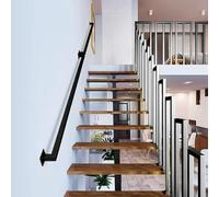 HGOuhK Kit Repose-Pieds pour Barre Garde-Corps d'escalier carré Noir for décoration de Maison Moderne intérieure et extérieure, Balustrade en Fer forgé, Support Mural(50cm)