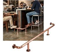 HGOuhK Kit Repose-Pieds pour Barre Kit de Rail Pied Barre for comptoir Barres, Support Garde-Corps en Acier Inoxydable fixé au Mur for Restaurant, Cuisine, café(Champagne Gold,4.5M/14.76FT)