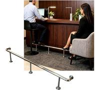 HGOuhK Kit Repose-Pieds pour Barre Kit de Rails Pieds Barre fixés au Mur, 3.28 à 16,4, Barres d'intérieur, Rails for Cuisine Restaurant(Silver,1.5M/4.92FT)