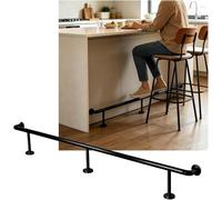 HGOuhK Kit Repose-Pieds pour Barre Kit de Repose-Pieds Barre, Rails Pieds 3,28 à 16,4, Rail en Acier Inoxydable for Le Bureau réception la bibliothèque du Restaurant(Black,4.0M/13.12FT)