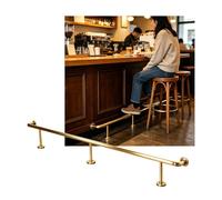 HGOuhK Kit Repose-Pieds pour Barre Rail de Pied Barre, kit Rail 3,28 à 16,4 Pieds, Support Rails Robustes for Bureau réception Cuisine Restaurant(Gold,5.0M/16.40FT)