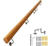 HGOuhK Kit Repose-Pieds pour Barre Support en Acier Inoxydable Bois for escaliers intérieurs, Support Mural, Rampe de Pied for escalier(50cm)