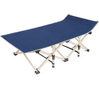 HGOuhK Lit Pliant Chaises Longues de Patio, Chaise Longue, lit de Camp Portable d'extérieur avec lit de Nuit, Chaise Pliante Simple de Bureau(Blu)