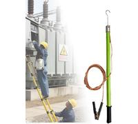 HGOuhK Tige de décharge haute tension, bâton sécurité électrique isolé, for programmes électriques - Conception portable en résine époxy Tige télescopique de décharge isolée(Green,10kV-1m/3.3ft)