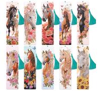 HGRGHH 10 Pièces Marque Page Diamond Painting Cheval,5D DIY Diamond Painting Marque-Pages de Cheval,Marques Page en Diamant pour Peinture de Chevals,Diamonds Marques Page pour Enfants Filles Cadeaux