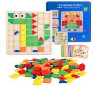 HGRGHH 120 Pcs Puzzles en Bois Tangram Enfant, Forme Mosaique Jouets Montessori de 3 4 5 6 Ans, Jeux Éducatif 3 4 5 6 Ans, Jeux Montessori Éducatifs Cadeaux pour Garçons et Filles