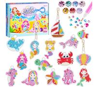 HGRGHH 15 Pcs 5D Diamant Peinture Porte-clés, Kit de Peinture Diamant 5D pour Enfants, DIY Diamond Peinture Autocollants, Diamond Painting Stickers Kit Enfant Cadeau Fille 6 7 8 9 10 11 12 Ans
