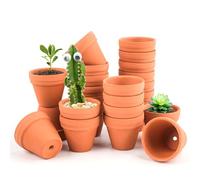 HGRGHH 24 Pcs Pots de Fleurs en Terre Cuite, 3,5 x 3 cm Mini Pots en Terre Cuite avec Trou de Drainage, pour Jardin, Interieur et Extérieur