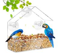 HGRGHH Mangeoires à Fenêtre, Mangeoire à Oiseaux pour Extérieur avec Ventouses Puissantes, Transparent Exterieur Mangeoire Oiseaux, Mangeoire pour Oiseaux pour Extérieur, Jardin 15 x 15 x 6 cm
