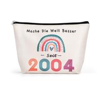 HGRGHH Trousses à Maquillage, Cadeaux d'anniversaire pour Femmes avec Motif Année, Trousses de Maquillage en Toile, Cosmétiques à Glissière Portable (2004, 21 Ans)