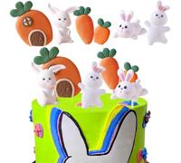 HGSHUO Décoration de Gâteau Lapin Décoration Gateau Anniversaire Cake Topper Pâques Décoration Gâteau Easter Jungle Fête d'anniversaire Deco Gateau