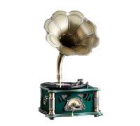 HGSTM Platine Vinyle Gramophone Vintage avec Radio FM USB intégrée, Bluetooth, Haut-parleurs stéréo et télécommande for décorer Votre Salon et divertir Vos invités.(Green)