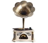 HGSTM Platine Vinyle Gramophone Vintage avec Radio FM USB intégrée, Bluetooth, Haut-parleurs stéréo et télécommande for décorer Votre Salon et divertir Vos invités.(White)