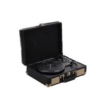 HGSTM Platine Vinyle Portable Valise, Stylet Bluetooth rétro, Diamant Rubis, Lecture USB 33/45/78 Tours/Minute, Compatible avec Les platines 7/10/12 Pouces, Audio intégré, Installation Facile(Black)