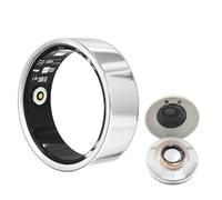 HGTRH Anillo Inteligente Para Mujeres y Hombres, Anillo Inteligente IP68 Con Monitor de Frecuencia Cardíaca Presión Arterial Contador de Pasos Bluetooth Anillo de Salud Silver 10#