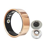 HGTRH Anillo Inteligente Para Mujeres y Hombres, Anillo Inteligente IP68 Con Monitor de Frecuencia Cardíaca Presión Arterial Contador de Pasos Bluetooth Anillo de Salud Rose Gold 10#