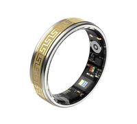 HGTRH Bague Connectee, Smart Ring Rotation à 360° Fréquence Cardiaque Oxygène dans Le Sang Pression Artérielle, ContrôLe à Distance Moniteur de Sommeil Gold and Silver 7#