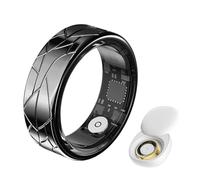 HGTRH Bagues Connectées pour Femmes et Hommes, Bague Connectée avec Boîtier de Recharge, Surveillance du Rythme Cardiaque et du Sommeil Commande Gestuelle étanche Jusqu'à 5 ATM Black 7#