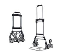 HGTRH Chariot Escalier Lourd, Diable Pliable 70kg avec Roues Caoutchouc Tout-Terrain et Sac Détachable Chariot de Transport Pliable pour Déménagement Courses No Bag