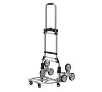 HGTRH Chariot Escalier Lourd, Diable Pliable 70kg avec Roues Caoutchouc Tout-Terrain et Sac Détachable Chariot de Transport Pliable pour Déménagement Courses 4 Wheels