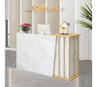 HGTRH Comptoir Accueil Caisse, Grand Comptoir De RéCeption Apolo, Meuble Comptoir Magasin, Comptoir Caisse Salon De Coiffure avec Verrouillable Tiroirs, Comptoir Caisse De Vente Marble Color 120cm