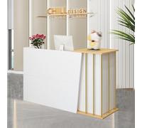 HGTRH Comptoir Accueil Grand De RéCeption Apolo, Meuble Comptoir Magasin, Caisse Salon De Coiffure avec Verrouillable Tiroirs, Caisse De Vente White 100cm