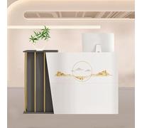 HGTRH Comptoir D Accueil Professionnel, Comptoir De Magasin De DéTail, Comptoir d'accueil Barber Shop avec des Surfaces De Double Travail, Moderne RéCeption Klinik, Salon, Lobby, Vente Grey 120cm
