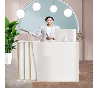 HGTRH Comptoir D'Accuei, Stands De RéCeption de Bureau, Grand Meuble De RéCeption Comptoir caissier Table Magasin de vêtements avec Tiroir, Assurer la sécurité Est Facile à Installer White 140cm