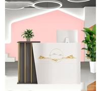 HGTRH Comptoir d'accueil Salon EsthéTique, Comptoir Caisse Institut De Beaute Meuble, Comptoir d'accueil Entreprise pour Salon De Coiffure, HôTels, RéCeption d'entreprise, Lobby Grey 100cm