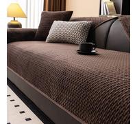 HGTRH Housse De Canapé 1/2/3/4 Places en Forme De L, Douce Sherpa Housse De Canapé d'angle Universelle Lavable, AntidéRapante Protege Canape Angle avec Meridienne Brown 90 * 70
