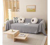 HGTRH Housse De Canape 3 Places avec Accoudoirs, Couvre Canapé 1 2 3 4 Places Antipoussière Couverture Canape Grande Taille Tissage De Coton De Haute Qualité, Lavable Housse Canape ave Frange