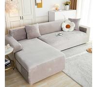 HGTRH Housse De Canapé Velours Extensible 1 2 3 4 Places, Couvre Canapé d'angle Protection ComplèTe, Tissu Polaire Hollandais Fin Housse Canape D Angle avec Meridienne Chaude Lavable