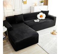 HGTRH Housse De Canapé Velours Extensible 1 2 3 4 Places, Couvre Canapé d'angle Protection ComplèTe, Tissu Polaire Hollandais Fin Housse Canape D Angle avec Meridienne Chaude Lavable