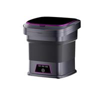 HGTRH Machine A Laver Pliable, Mini Lave Linge Portable avec Essorage 13 L pour sous-Vêtements Et Petits Vêtements Tuyau D'évacuation Grey and Purple