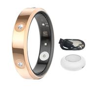 HGTRH Smart Ring, Bague Connectée Femme Homme Prise en Charge du Moniteur de Fréquence Cardiaque Surveillance du Sommeil Suivi des Pas Comptage de la Fréquence Cardiaque Gold 6#