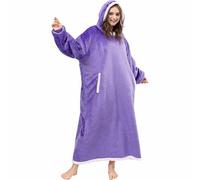 HGTRH Sweat à Capuche, Couverture à Capuche Surdimensionnée, Taille Unique Épais Pull Capuchon en Polaire Sherpa pour Femmes, Filles, Adultes, Adolescent Purple