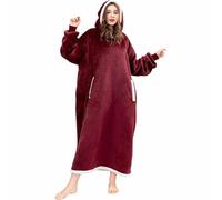 HGTRH Sweat à Capuche, Couverture à Capuche Surdimensionnée, Taille Unique Épais Pull Capuchon en Polaire Sherpa pour Femmes, Filles, Adultes, Adolescent Wine Red