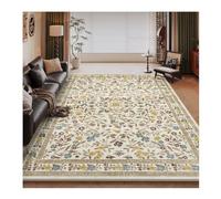 HGTRH Tapis de Salon, Tapis Bohème Motif Vintage Lavable Antidérapant avec Dos TPR pour Salon Chambre Multiples Tailles Pliable H 9x12FT