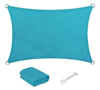 HGTRH Voile D'ombrage Rectangulaire Permeable Polyester Résistant Aux Déchirures Protection des Rayons UV, Toile Imperméable pour Terrasse 3x3 pour Jardin Et Terrasseblue-3X3M