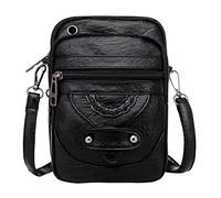 HGTSHUANGTA Petit Sac Téléphone Portable Femme, Oxford Messenger en Tissu Brassard de Sport avec Bandoulière Réglable, Crossbody Pochette Sacoche Running Armbag pour 7'(avec Prise casque) (Z1 Noir)