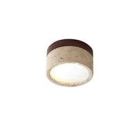 HGTYDV2 Éclairage de Plafond en travertin Jaune Naturel Wabi-Sabi Stone Plafond Lampe 9W LED DIMMable Mini-Cylindre Vintage près du Plafond de Plafond pour Chambre à Coucher