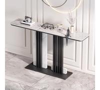 HGTYT Table Console de Couloir Table Console étroite avec Base en métal, Table de canapé d'entrée Longue et étroite, Cadre en Fer métallique, Table d'entrée rectangulaire pour Salon, Couloir
