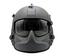 Hgu-56p Casque tactique avec masque d'airsoft et lunettes de paintball - Équipement tactique réglable - Réplique du casque pilote Hgu-56p pour collection, prendre des photos (vert foncé)