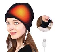 HGUIM Bonnet chauffant USB élégant et chaud pour l'hiver - Pour homme et femme - Pour le ski, le camping, la chasse, Noir, 20 cm