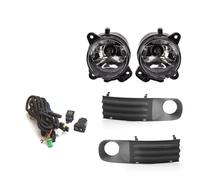 Hguvsjd Feux Antibrouillard Avant Pour VW T5 Pour Transporteur Pour Multivan Pour Caravelle 2003-10 Gray Fog Lamp Cover Grill Wire Harness Switch Kit Fog Lights LED(1 set halogen)