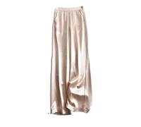 Hgvcfcv Femmes Été Satin Pantalon Jambes Larges Pantalon Ample Grande Taille Extensible Longueur Cheville Pantalon Loose, champagne, S